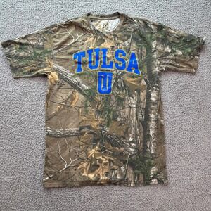 RealTree Outfitters x University of Tulsa Golden Hurricane T Shirt Mens L Camo